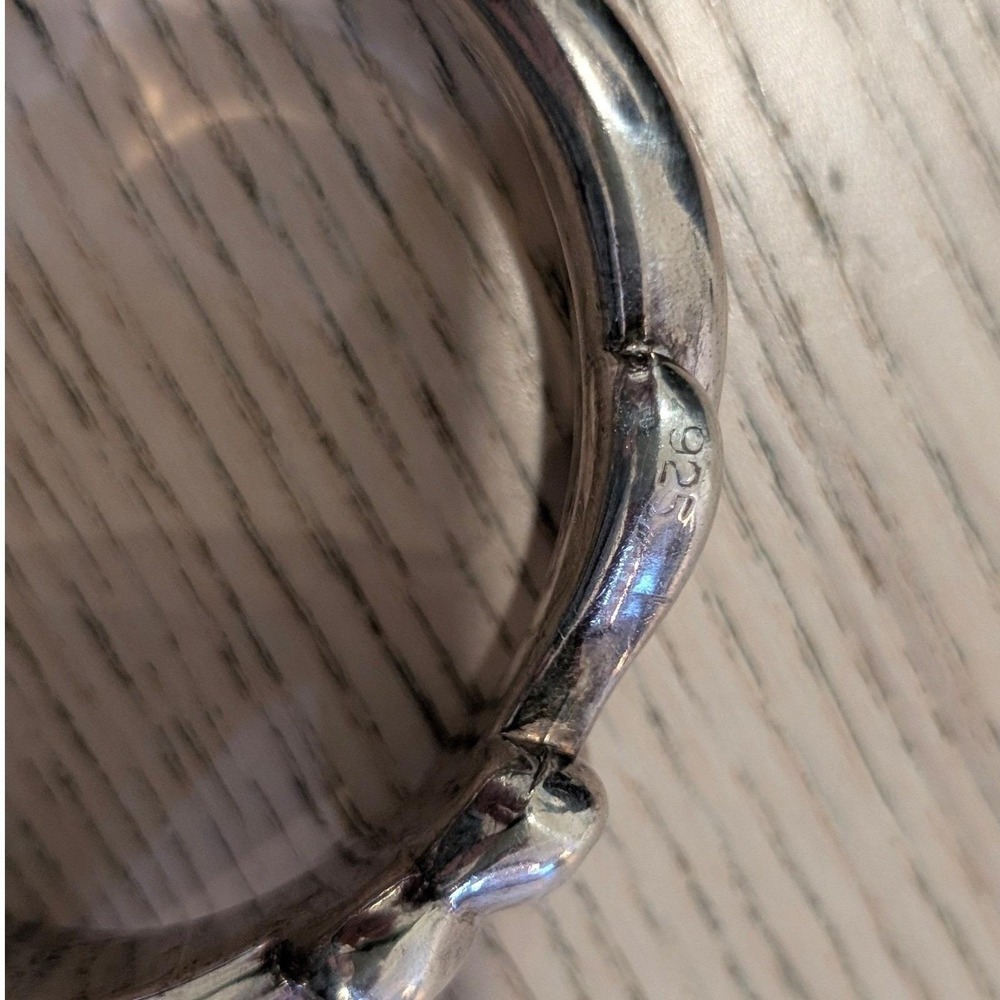 Vintage Brutalist Sterling Silver Sculptural Wave Bangle Bracelet Statement Cuff - Picture 6 of 7